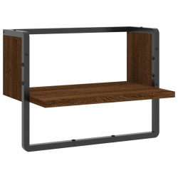 vidaXL Estante de pared con barra marrón roble 40x25x30 cm