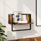 vidaXL Estantes de pared con barra roble ahumado 40x25x30 cm vidaXL Estantes de pared con barra roble ahumado 40x25x30 cm