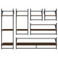 vidaXL Estantes pared con barras 6 pzas madera ingeniería marrón roble