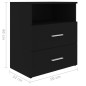 vidaXL Mesita de noche negra 50x32x60 cm vidaXL Mesita de noche negra 50x32x60 cm