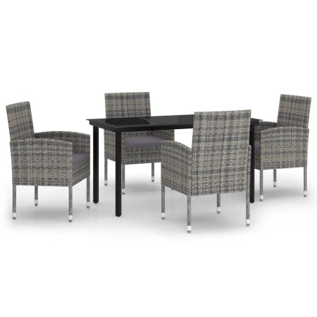 vidaXL Juego de comedor de jardín 5 piezas gris antracita