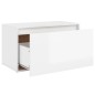 vidaXL Banco de pasillo madera de ingeniería blanco brillo 80x40x45 cm vidaXL Banco de pasillo madera de ingeniería blanco brillo 80x40x45 cm
