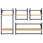 vidaXL Estantes pared con barras 4 pzas madera ingeniería roble Sonoma