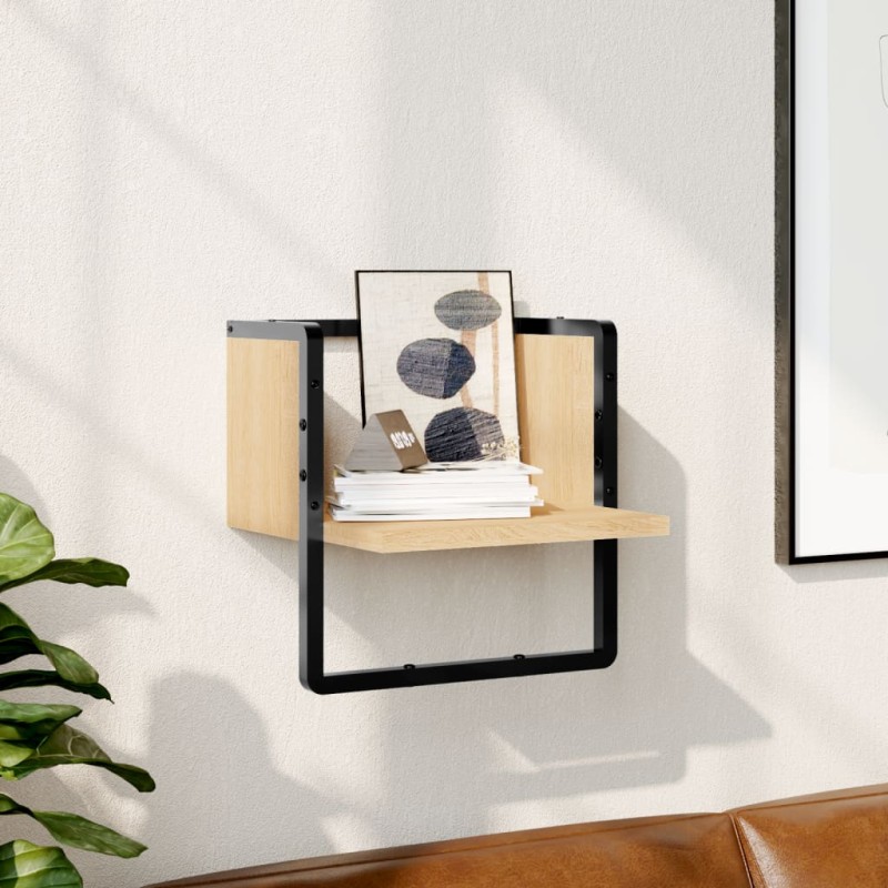 vidaXL Estante de pared con barra roble Sonoma 30x25x30 cm vidaXL Estante de pared con barra roble Sonoma 30x25x30 cm