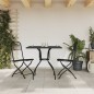 vidaXL Juego de comedor de jardín 3 pzas malla metálica gris antracita