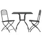 vidaXL Juego de comedor de jardín 3 pzas malla metálica gris antracita