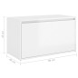 vidaXL Banco de pasillo madera de ingeniería blanco brillo 80x40x45 cm vidaXL Banco de pasillo madera de ingeniería blanco brillo 80x40x45 cm