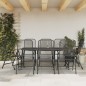 vidaXL Juego de comedor de jardín 9 pzas malla metálica gris antracita