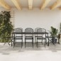 vidaXL Juego de comedor de jardín 9 pzas malla metálica gris antracita