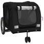 vidaXL Remolque de bicicleta mascotas hierro tela Oxford negro