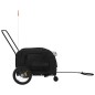 vidaXL Remolque de bicicleta mascotas hierro tela Oxford negro