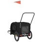 vidaXL Remolque de bicicleta mascotas hierro tela Oxford negro