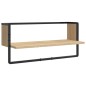 vidaXL Estantes pared con barras 4 pzas madera ingeniería roble Sonoma