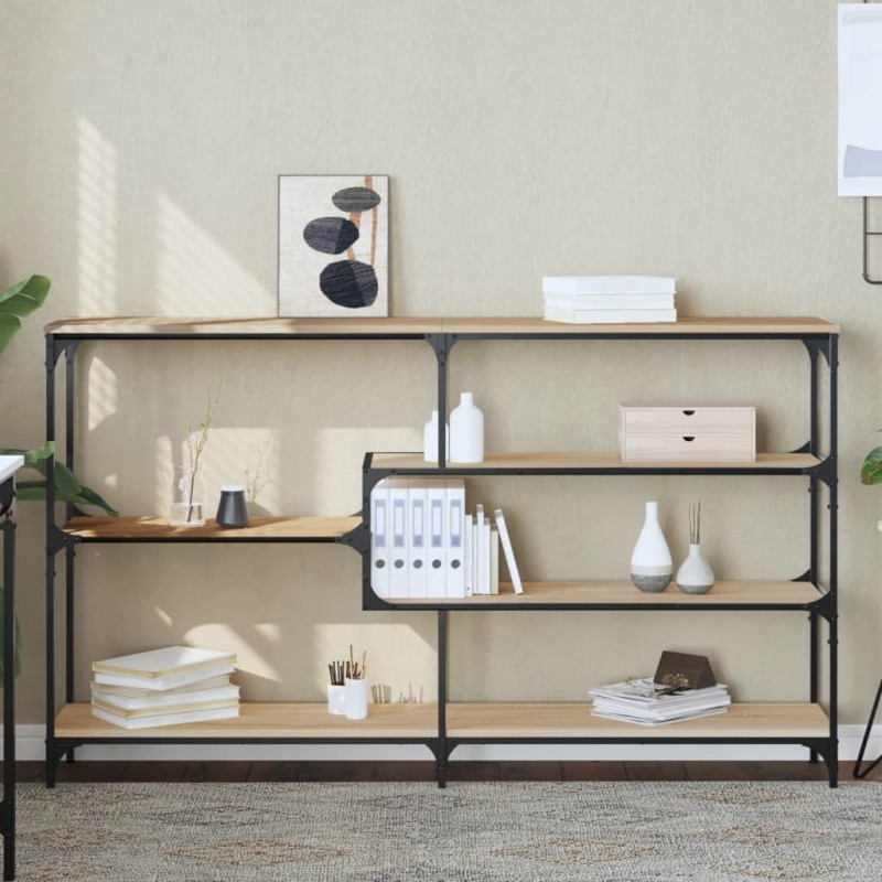 vidaXL Mesa consola madera contrachapada roble Sonoma 160x32x95 cm vidaXL Mesa consola madera contrachapada roble Sonoma 160x32x95 cm
