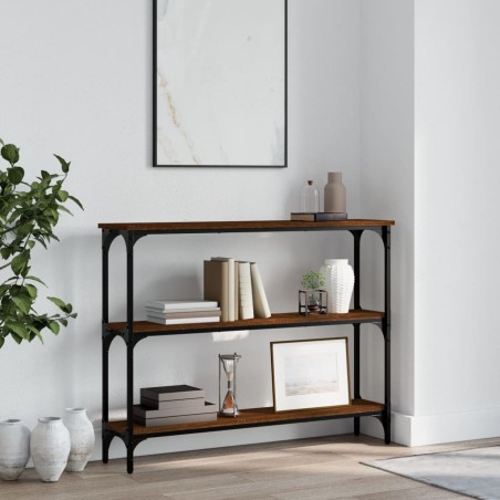 vidaXL Mesa consola madera de ingeniería marrón roble 100x22,5x75 cm