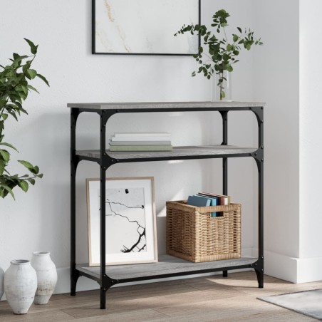 vidaXL Mesa consola madera de ingeniería gris Sonoma 75x29x75 cm