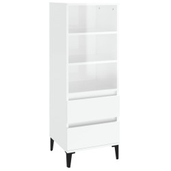 vidaXL Aparador alto madera contrachapada blanco brillo 40x36x110 cm