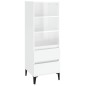 vidaXL Aparador alto madera contrachapada blanco brillo 40x36x110 cm vidaXL Aparador alto madera contrachapada blanco brillo 40x36x110 cm