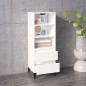 vidaXL Aparador alto madera contrachapada blanco brillo 40x36x110 cm vidaXL Aparador alto madera contrachapada blanco brillo 40x36x110 cm