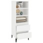 vidaXL Aparador alto madera contrachapada blanco brillo 40x36x110 cm vidaXL Aparador alto madera contrachapada blanco brillo 40x36x110 cm