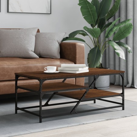 vidaXL Mesa de centro madera contrachapada roble marrón 100x49x40 cm