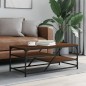 vidaXL Mesa de centro madera contrachapada roble marrón 100x49x40 cm vidaXL Mesa de centro madera contrachapada roble marrón 100x49x40 cm