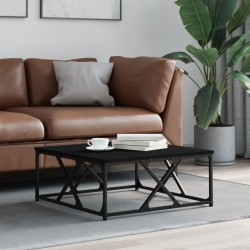 vidaXL Mesa de centro madera contrachapada negro 70x70x30 cm