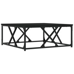 vidaXL Mesa de centro madera contrachapada negro 70x70x30 cm