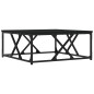 vidaXL Mesa de centro madera contrachapada negro 70x70x30 cm