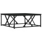 vidaXL Mesa de centro madera contrachapada negro 70x70x30 cm