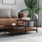 vidaXL Mesa de centro madera contrachapada roble marrón 100x50,5x45 cm vidaXL Mesa de centro madera contrachapada roble marrón 100x50,5x45 cm