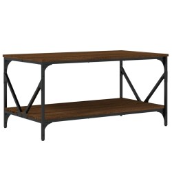 vidaXL Mesa de centro madera contrachapada roble marrón 90x50x45 cm