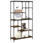 vidaXL Estantería madera ingeniería acero roble ahumado 99x35,5x176 cm vidaXL Estantería madera ingeniería acero roble ahumado 99x35,5x176 cm