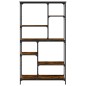 vidaXL Estantería madera ingeniería acero roble ahumado 99x35,5x176 cm vidaXL Estantería madera ingeniería acero roble ahumado 99x35,5x176 cm