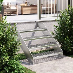 vidaXL Peldaño de rejilla acero galvanizado 80x24x7 cm