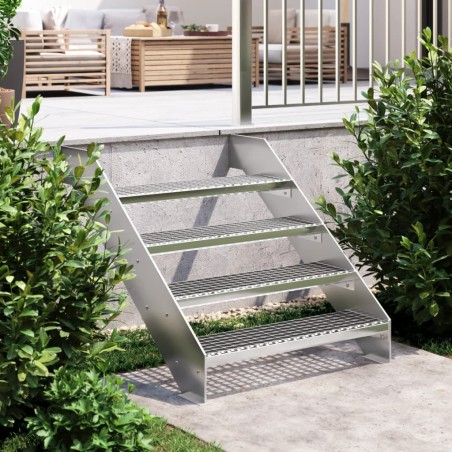 vidaXL Peldaño de rejilla acero galvanizado 80x24x7 cm