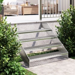 vidaXL Peldaño de rejilla acero galvanizado 100x24x7 cm