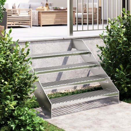 vidaXL Peldaño de rejilla acero galvanizado 100x24x7 cm