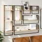 vidaXL Estantes pared con barras 6 pzas madera ingeniería roble Sonoma