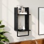 vidaXL Estante de pared con barra negro 30x25x65 cm vidaXL Estante de pared con barra negro 30x25x65 cm