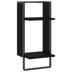 vidaXL Estante de pared con barra negro 30x25x65 cm