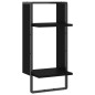 vidaXL Estante de pared con barra negro 30x25x65 cm vidaXL Estante de pared con barra negro 30x25x65 cm