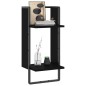 vidaXL Estante de pared con barra negro 30x25x65 cm vidaXL Estante de pared con barra negro 30x25x65 cm