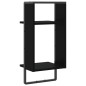 vidaXL Estante de pared con barra negro 30x25x65 cm vidaXL Estante de pared con barra negro 30x25x65 cm