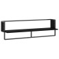 vidaXL Estante de pared con barra negro 100x25x30 cm vidaXL Estante de pared con barra negro 100x25x30 cm