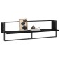 vidaXL Estante de pared con barra negro 100x25x30 cm vidaXL Estante de pared con barra negro 100x25x30 cm