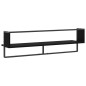 vidaXL Estante de pared con barra negro 100x25x30 cm vidaXL Estante de pared con barra negro 100x25x30 cm