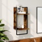 vidaXL Estantes de pared con barra roble ahumado 30x25x65 cm
