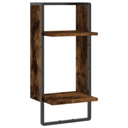 vidaXL Estantes de pared con barra roble ahumado 30x25x65 cm