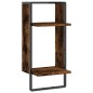 vidaXL Estantes de pared con barra roble ahumado 30x25x65 cm